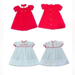 2 Holiday dress bundle 3T beautiful red dress and white angel dress.